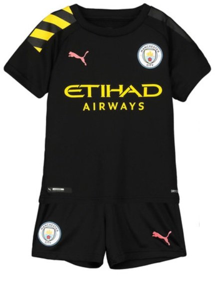 Kit infantil oficial Puma Manchester City 2019 2020 II jogador 